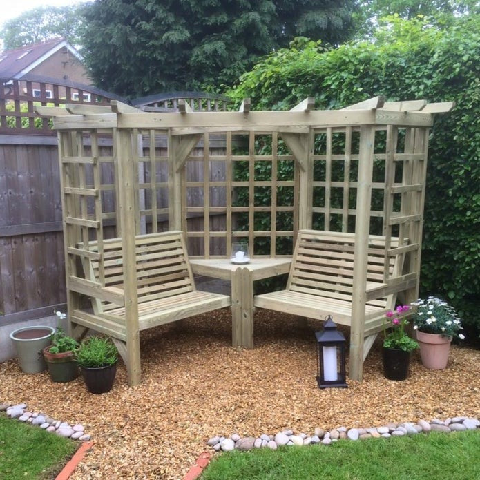 Clementine Corner Arbour- 4 Seat Garden Arbour