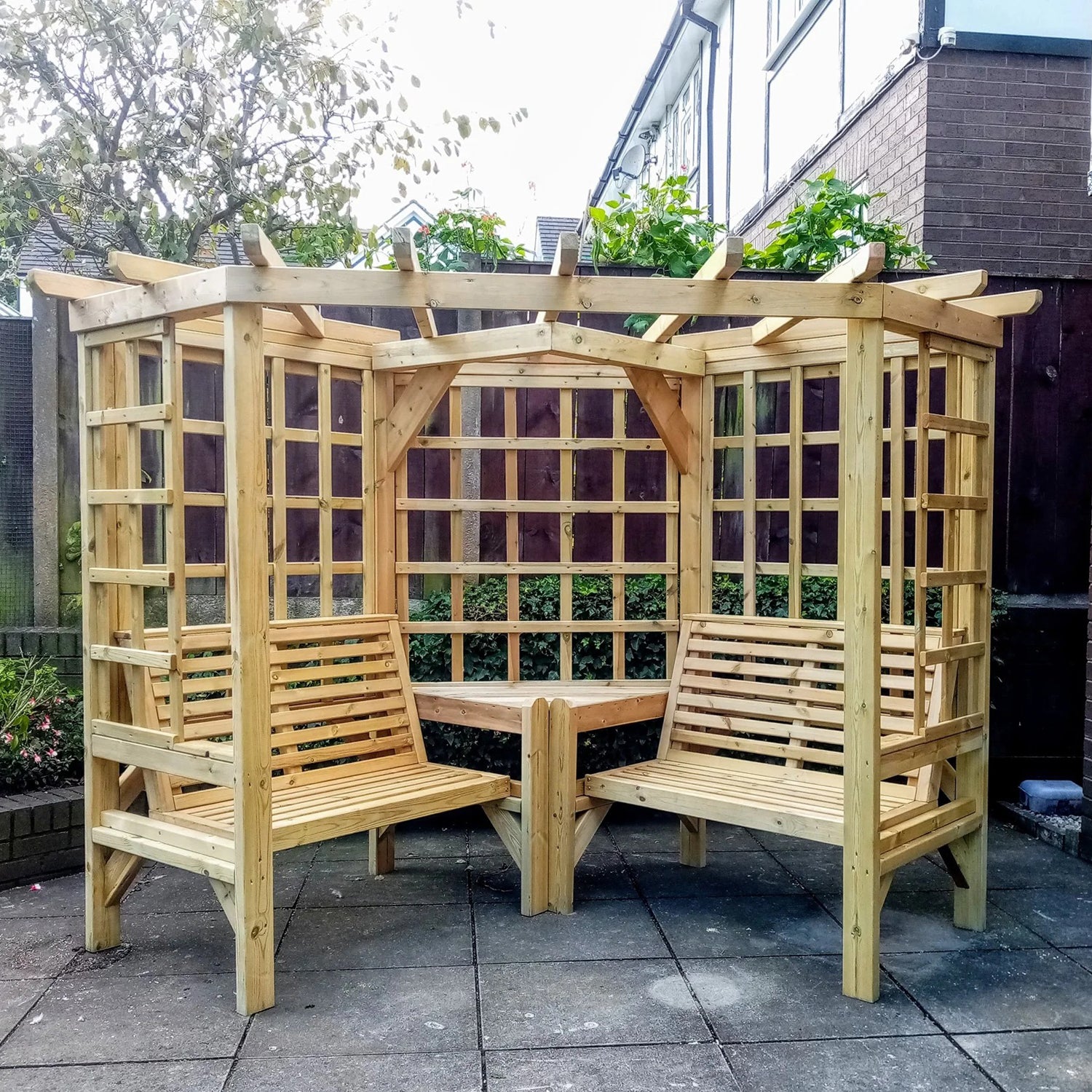 Clementine Corner Arbour- 4 Seat Garden Arbour