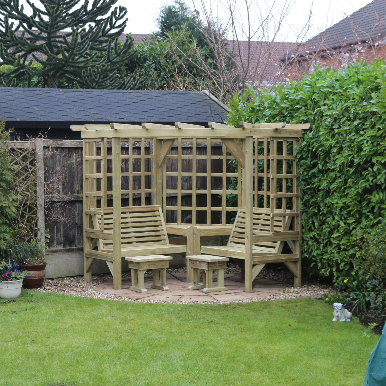 Clementine Corner Arbour- 4 Seat Garden Arbour