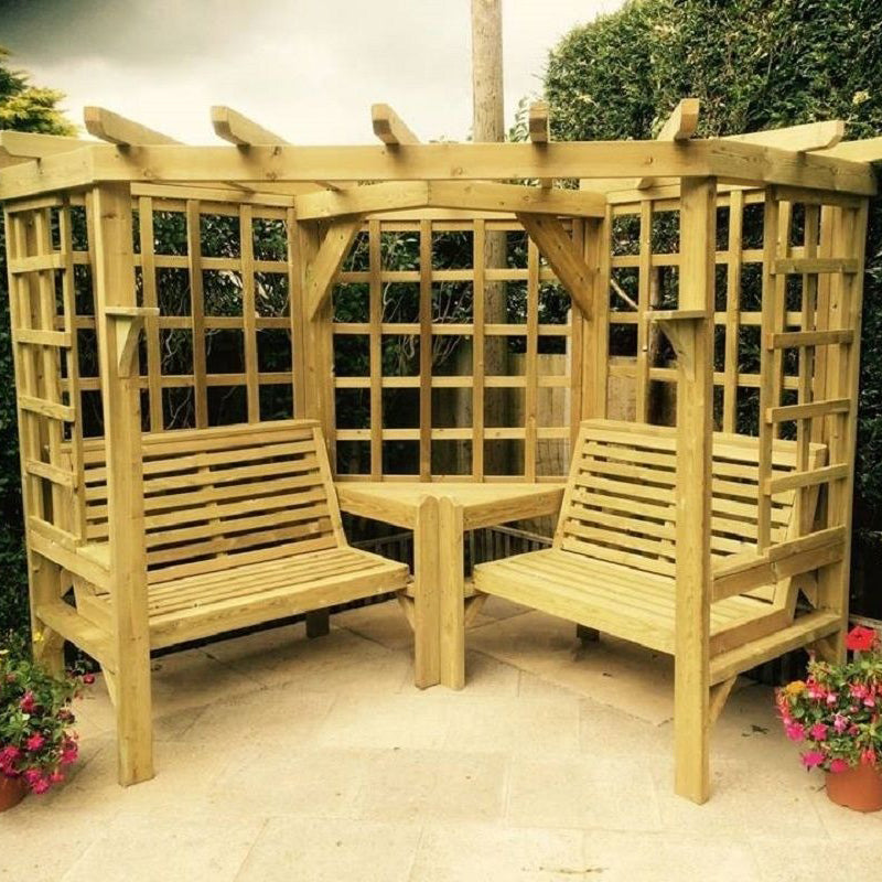 Clementine Corner Arbour- 4 Seat Garden Arbour
