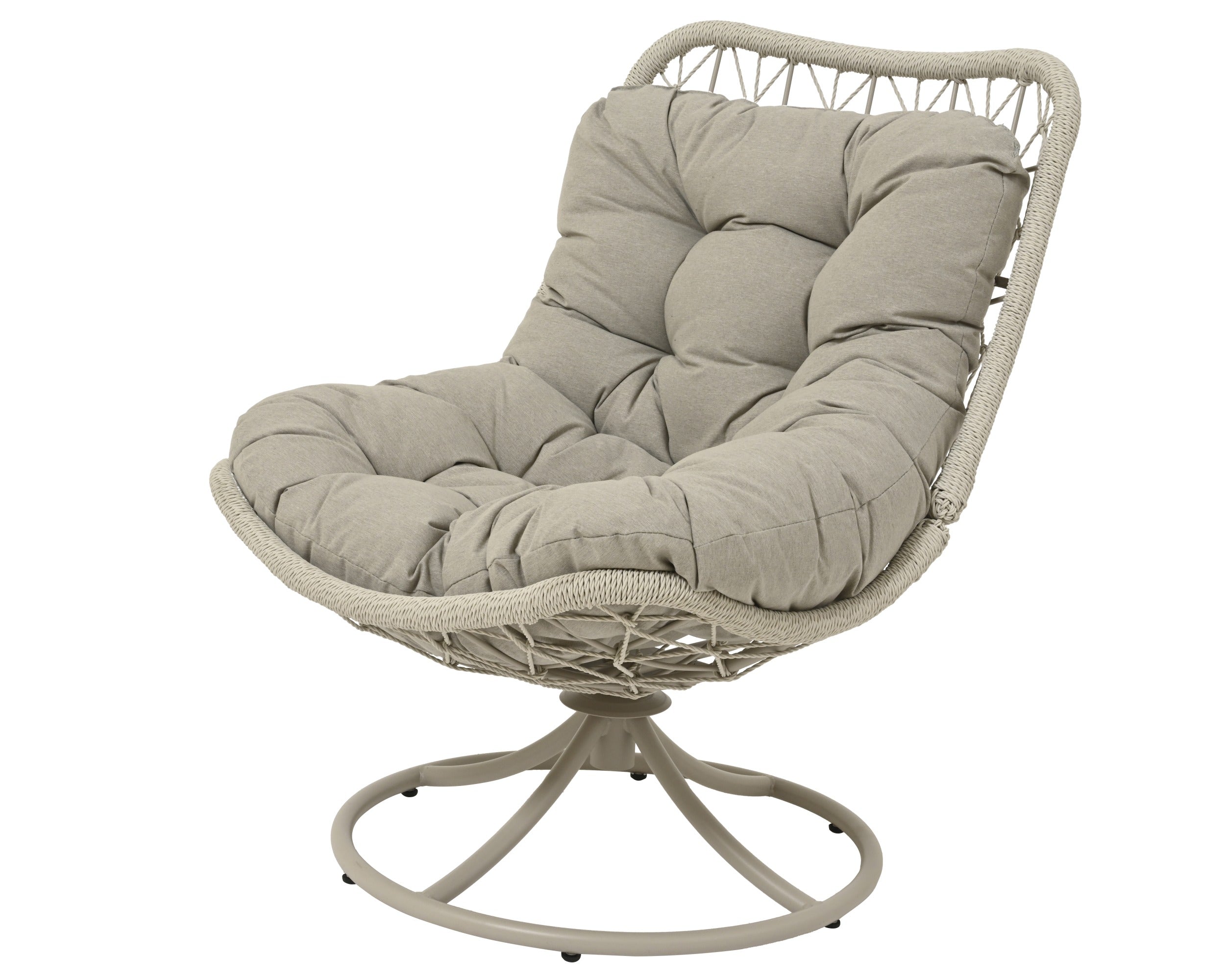 Kaemingk Swivel Chair Wicker Grey