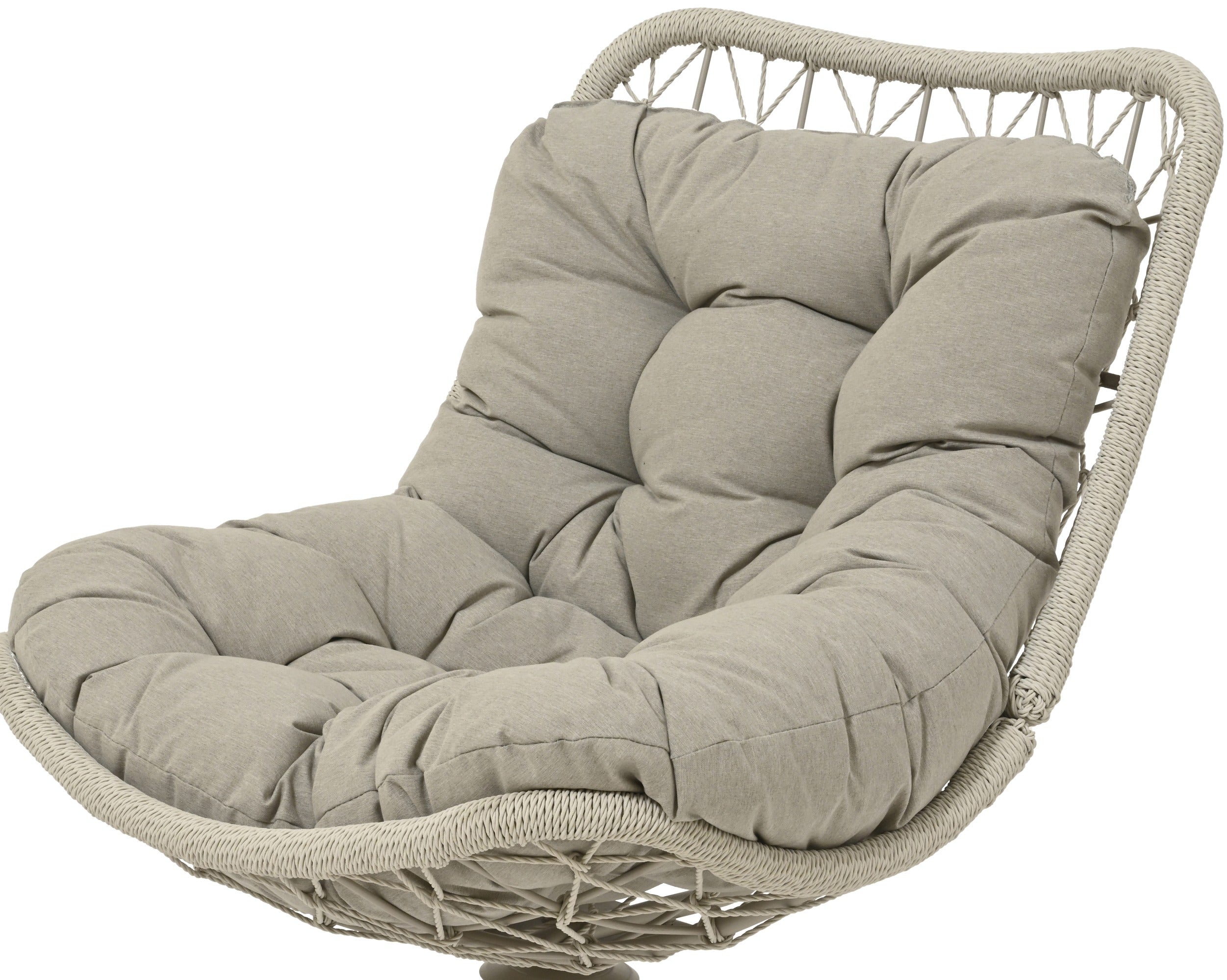 Kaemingk Swivel Chair Wicker Grey